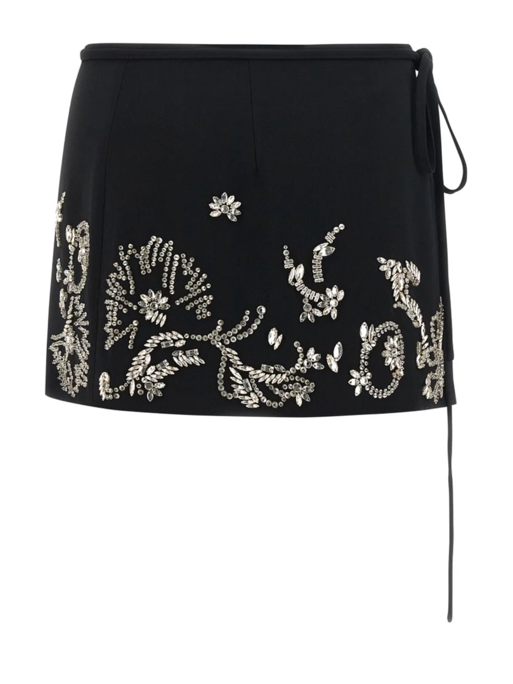 Dries van Noten Gabrina black Crystal embellish Mini Skirt, XS